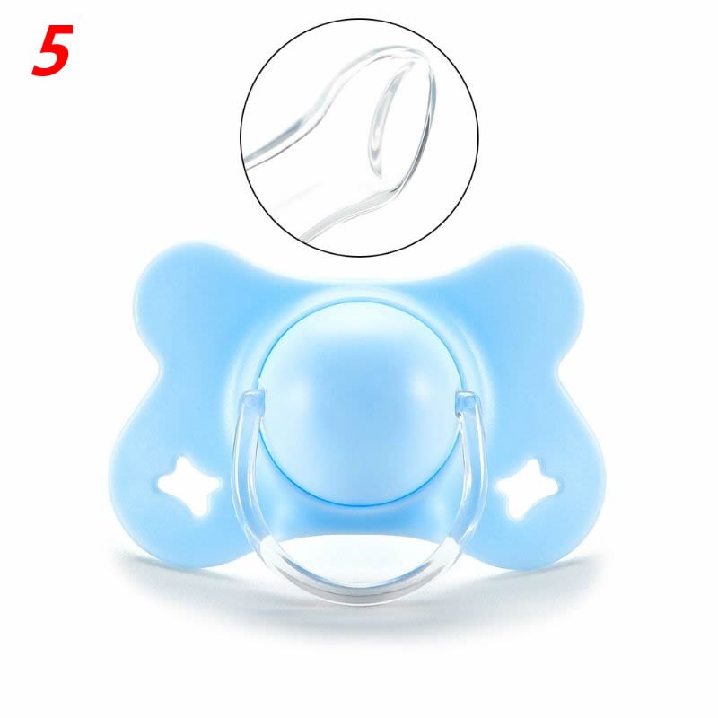 Sucette de sommeil pour bébé avec couvercle en forme de papillon, sucette ronde et plate en Silicone pour -né garçons et filles fournitures à mâcher: 5