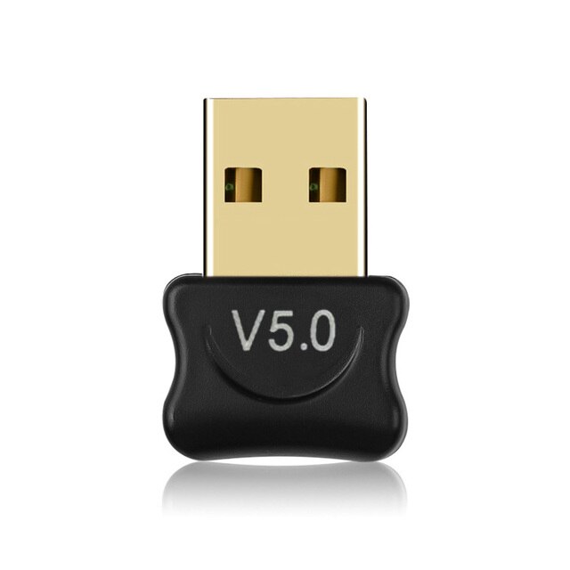 Bluetooth 5.0 Adapter USB Bluetooth Transmitter for PC Computer Receptor Laptop Earphone Audio Printer Data Dongle Receiver: black