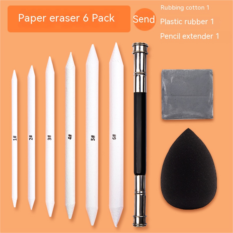 Blending Stumps and Tortillions Paper Art Blenders Sandpaper Pencil Set Sketch Sponge for Artist Charcoal Sketch Drawing Tools: Red