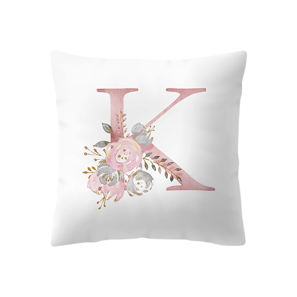 Ensemble de fleurs en forme d'alphabet | Mignon, en forme de fleur, mots simples anglais, housse de coussin pour maison, chambre d'enfants, décoration # LR1: K