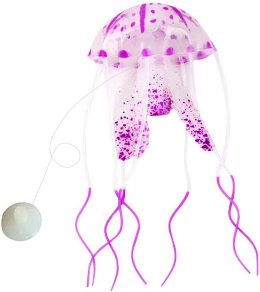 Cute Glowing Jellyfish Ornament for Aquarium Fish Tank Soft Silicone Jellyfish Aquarium Decoration Underwater Pet Decor