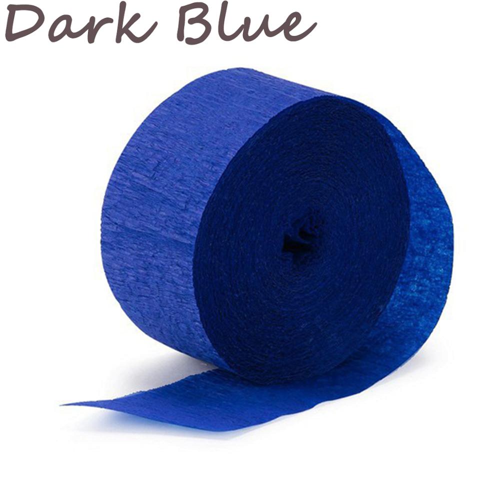1 Roll 3.5 Cm * 10 M Crinkled Crêpepapier Bloem Wikkelen Diy Scrapbooking Craft Voor Verjaardagsfeestje Festival Kerst decoratie: dark blue