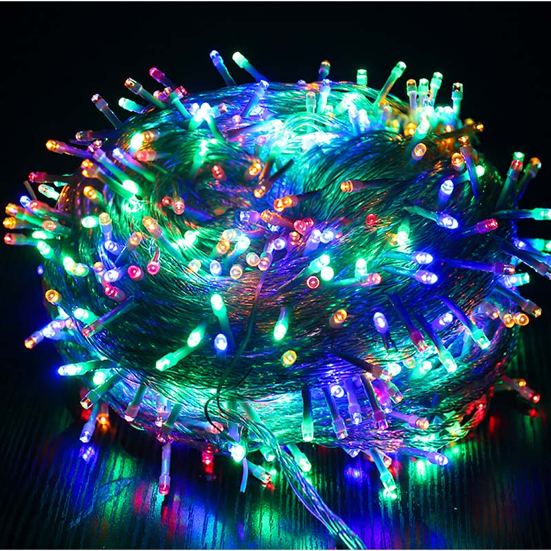 Led julelys utendørs 10m 20m 30m led lysstreng dekorasjon for fest bryllup tre hage krans