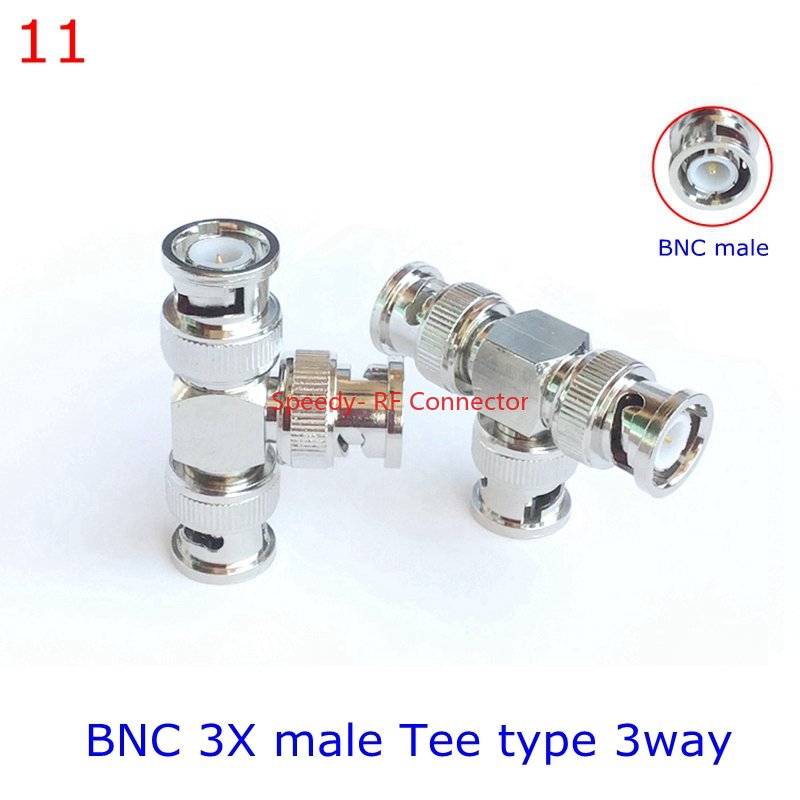 Conector divisor Q9 tipo T de 3 vías y 4 vías, conector BNC a BNC macho hembra, adaptador Coaxial RF, cobre y latón, rápida, 1 piezas: Blanco