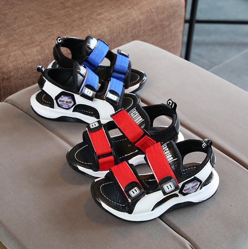 Summer Boys Leather Sandals for Baby Flat Children Beach Shoes Kids Sports Soft Non-slip Casual Toddler Sandals 1-10 years