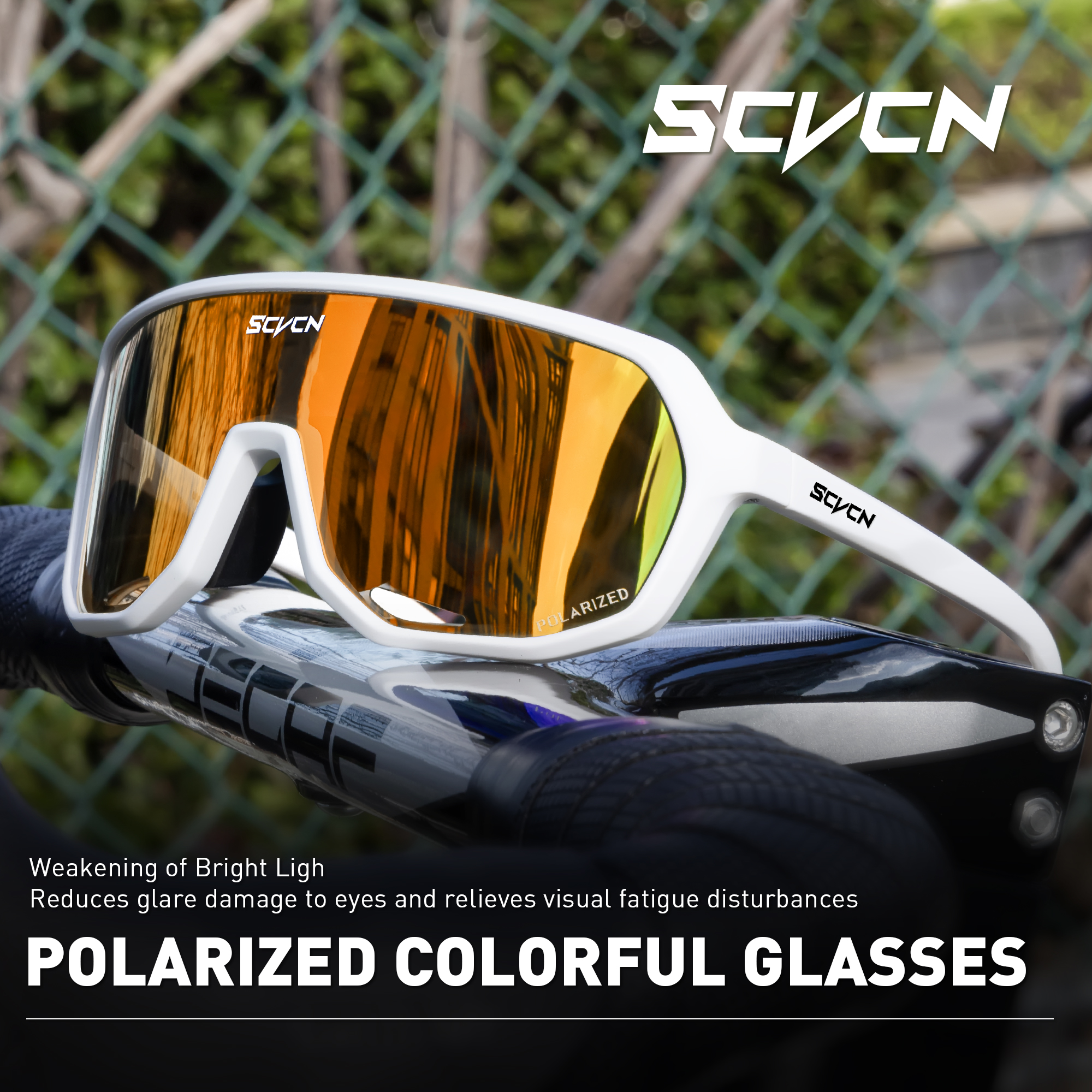 SCVCN Polarized Sunglasses for Driving Cycling Glasses Bicycle Mountain Bike Men Women UV400 Casual Glasses: GRAY