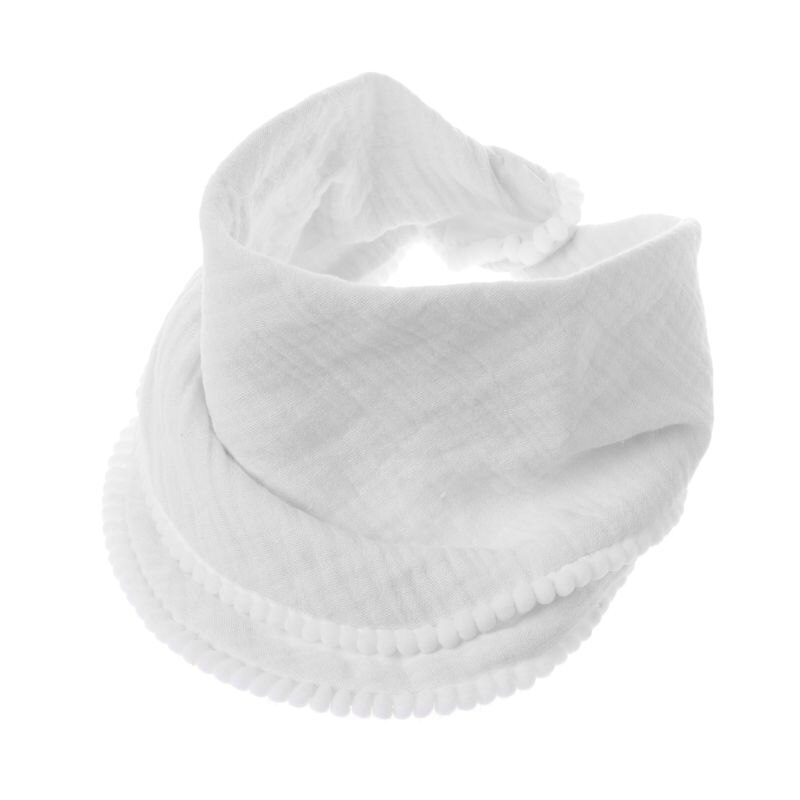 Baby Spucktücher Baumwolle Blick Musselin Baby Lätzchen Bandanas Weiche Atmungsaktive Neugeborene Handtuch Schal: Weiß