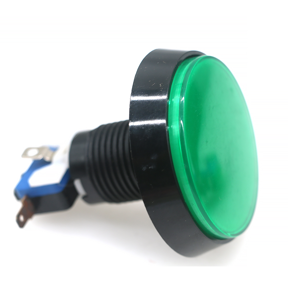60mm lys trykknap led 12v oplyste blub video mønt arkade spil automat kran klo flipper dele pickup switch: Grøn