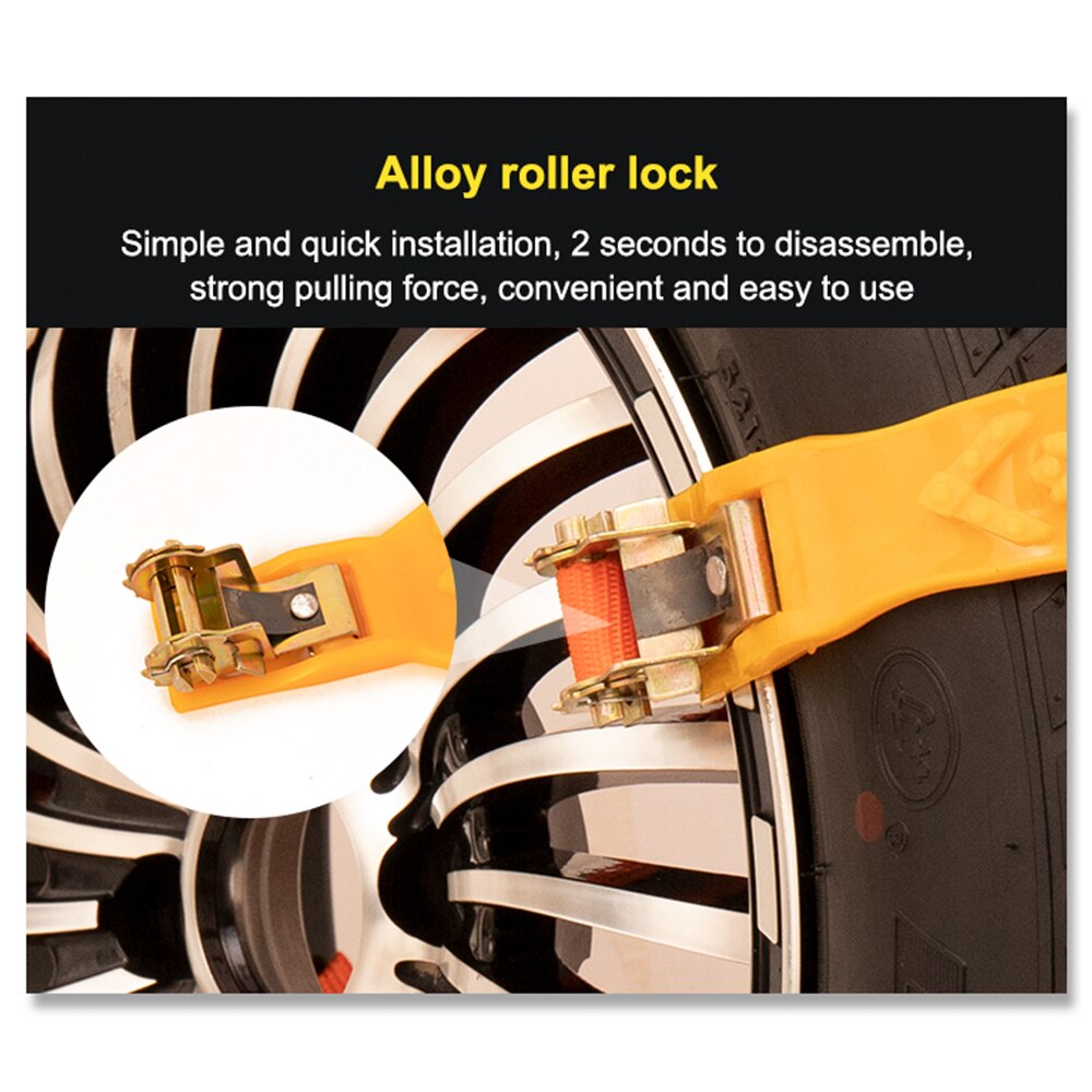 10pc Snow Chain SUV Universal Mud Snow Tire Chain Emergency Relief Ice Breaking Thick TPU Not Hurt Tires Snow Chains for Cars