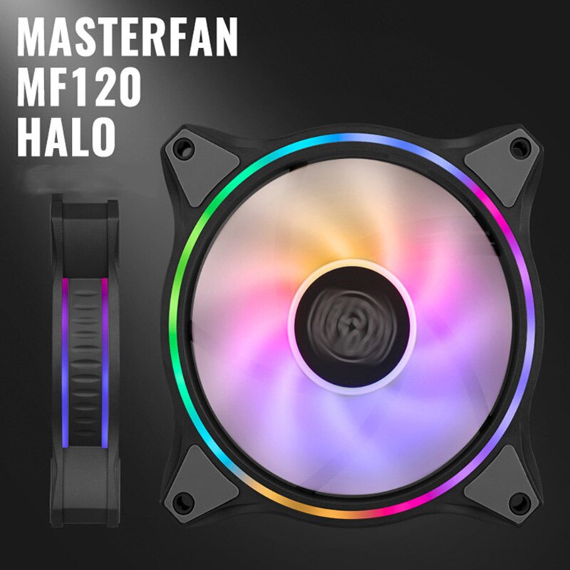 Cooler Master MF120 HALO 5V 3PIN ARGB 12cm PWM Addressable Mute Chassis Fan 120mm Dual ARGB Light Effect Cooling Fan