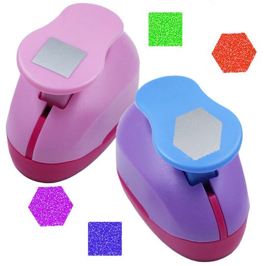 2.5cm(1 inch) Circle and Wave Circle Shape hole punch set Puncher Crafts Scrapbooking round DIY Paper Cutter Punches Free ship: Square and Hexagon