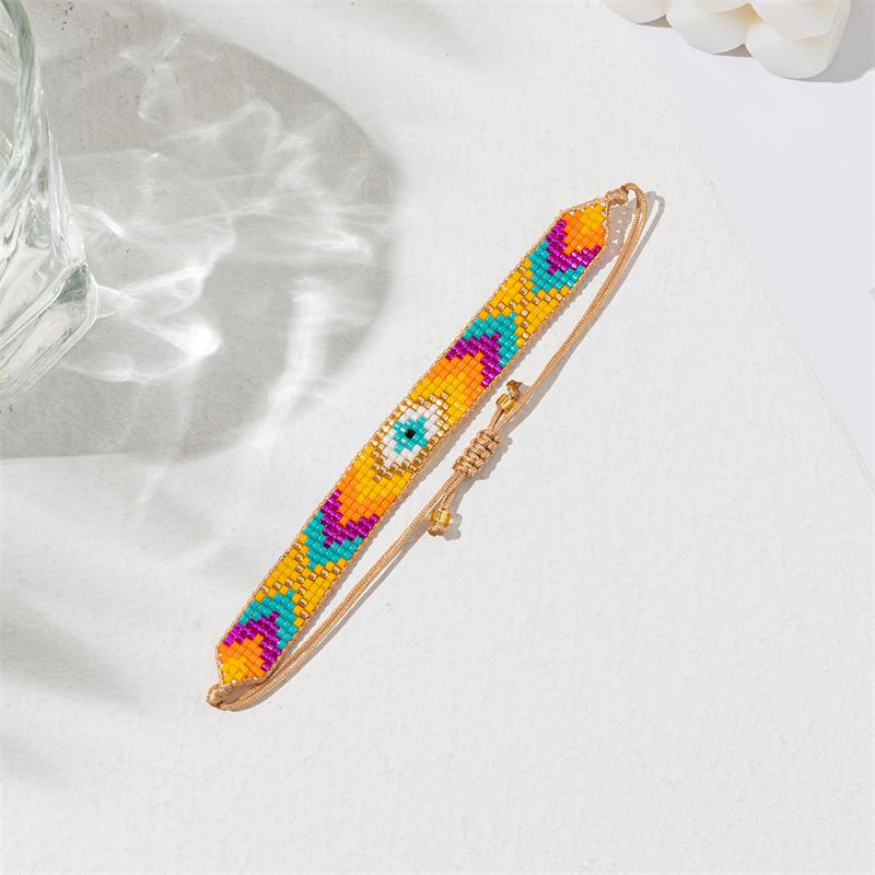 BLUESTAR-pulsera bohemia hecha a mano con cuentas para Mujer, brazalete de de México, Pulseras tejidas de cuerda, joyería para Mujer