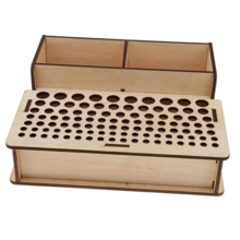 LMDZ Wooden Leathercraft Rack Stand DIY Tamping Punching Tools Holder Organizer Storing Leather Tool Storage Box