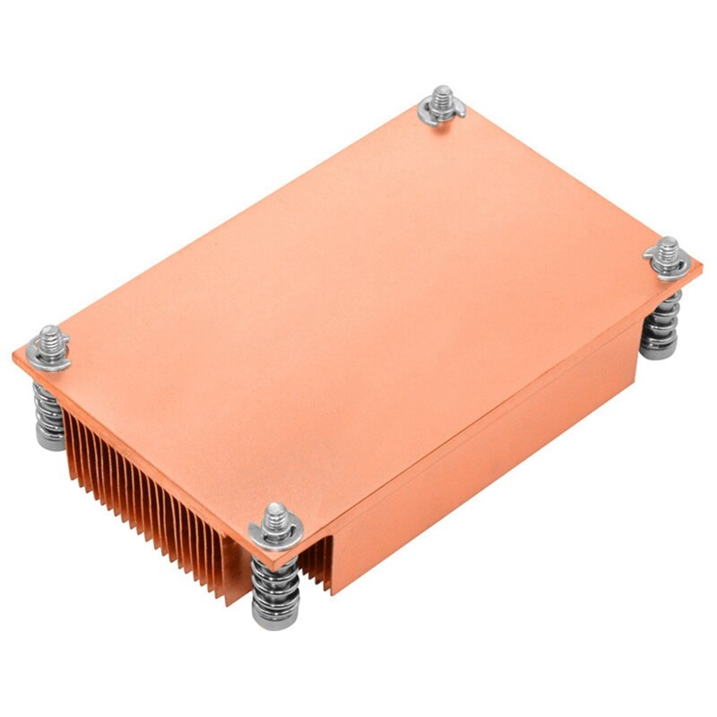 Disipador de calor pasivo para servidor, disipador de calor de cobre con agujero Rectangular, 1U