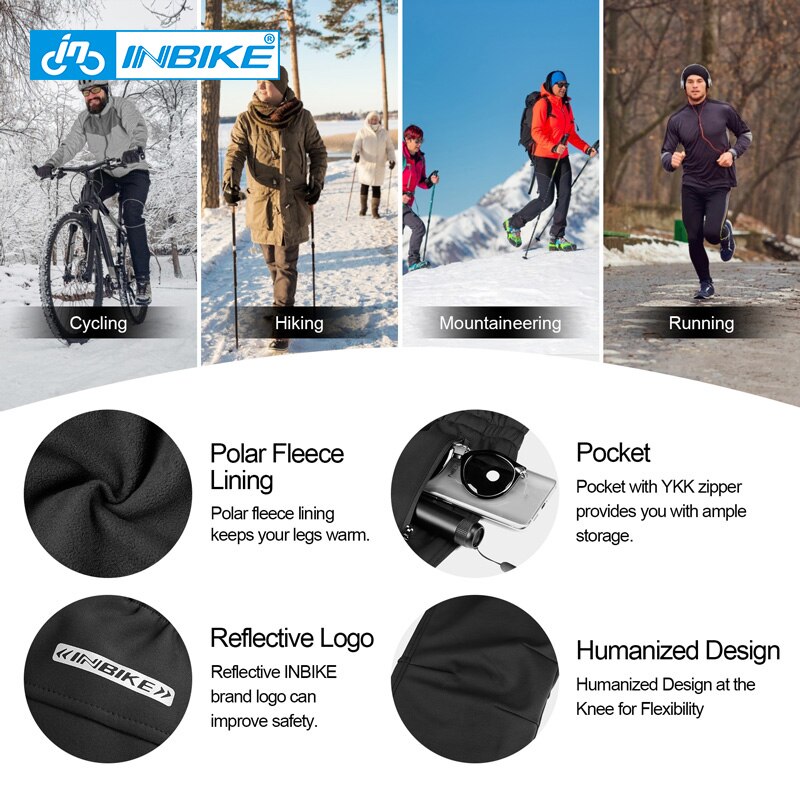 INBIKE Thermal Outdoor Pants Waterproof Hiking Pants Mountain Climbing Trousers Trekking Fishing Camping Pants Men Causal Winter