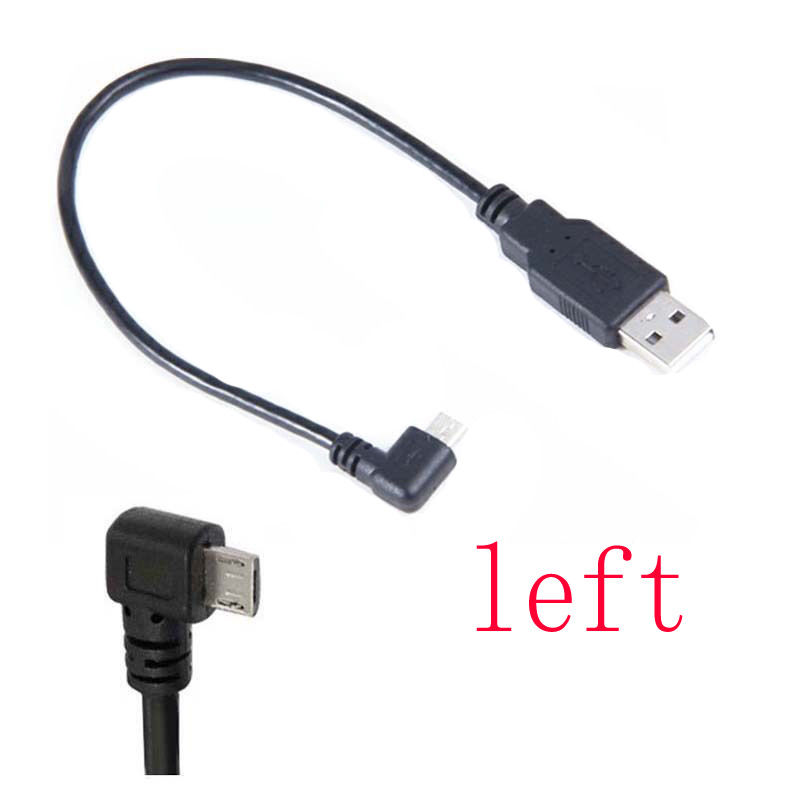 90 Graden Hoek Usb 2.0 A Male Naar Links Rechts Micro Usb-kabel Man Voor Telefoon Samsung Data Lading Connector kabel