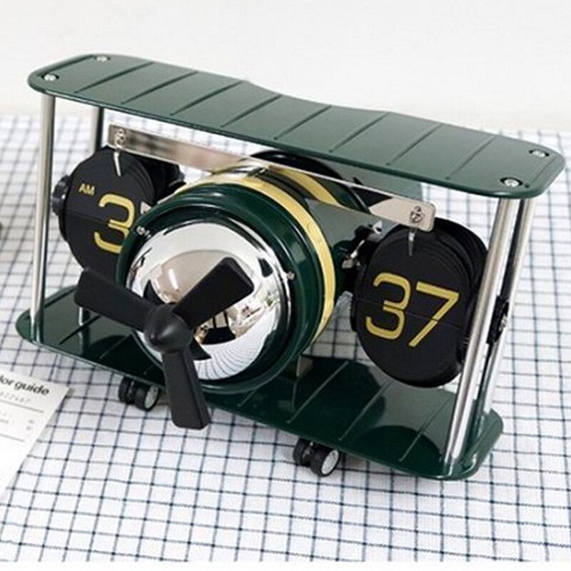 Europejski styl cichy automatyczny zegar robić obracania stron samolot w kształcie myśliwca strona-zegar obrotowy zegar pokojowy