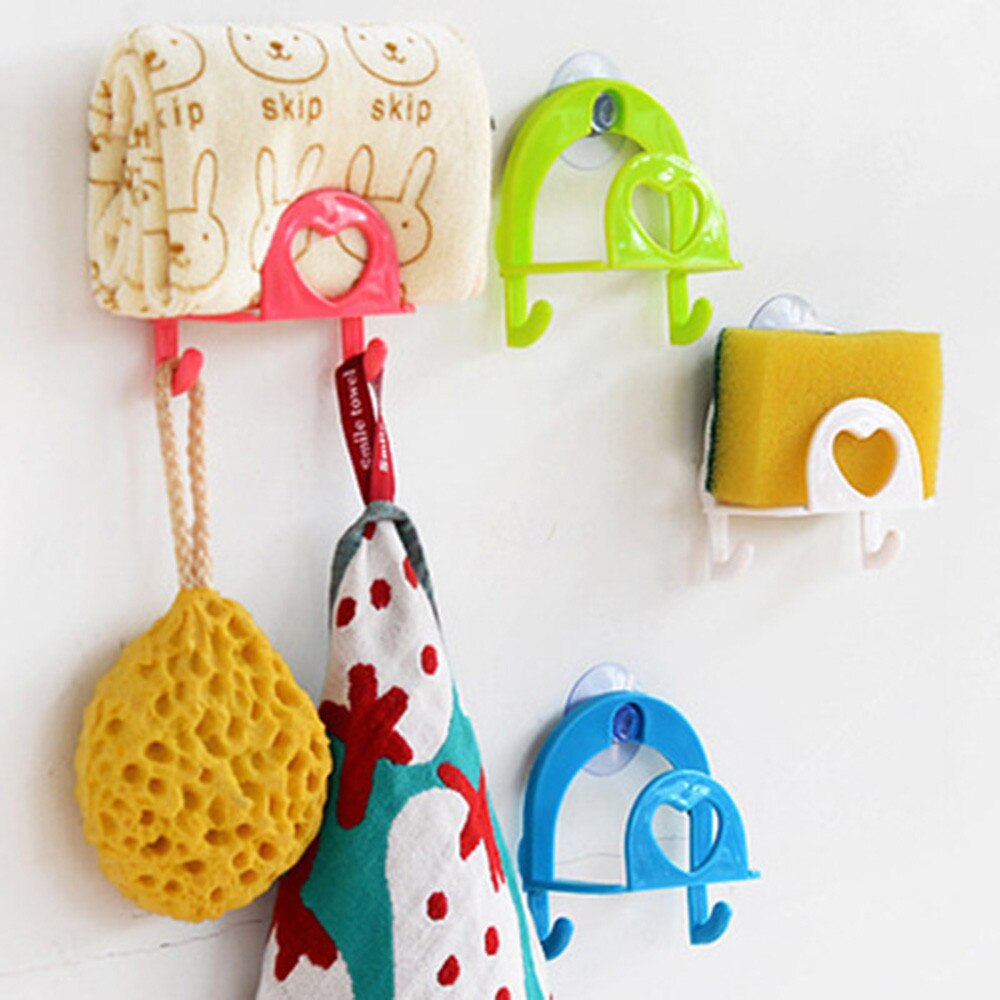 Cute Practical Sponge Holder Suction Cup Convenient Home Kitchen Holder Kit Tools Gadget Bathroom Decor Grocery Rack#30