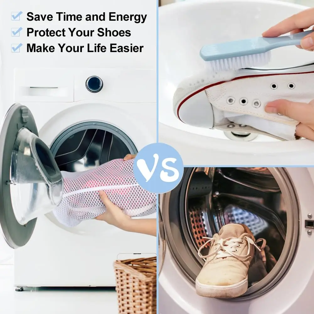 Shoes Wash Bags Shoe Laundry Bags Sneaker Mesh Washing Cleaning Bag Travel Organization Pouch For Sneakers Socks Washing Machine