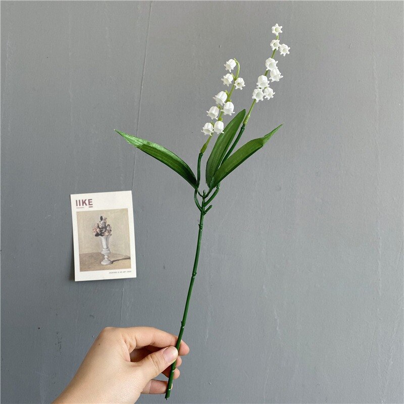 Bouquet de fleurs artificielles de lys de la vallée, 25/30cm, décoration de maison, fleur blanche romantique, décor de bureau pour fête de mariage: 2