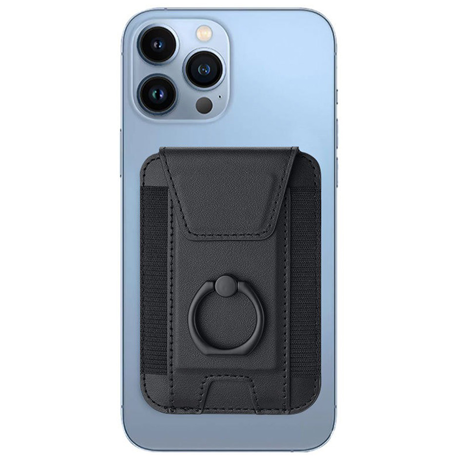 Magsafe Phone Wallet Card Holder with Ring Stand Flap Cover Pu Leather Wallet Magnetic Phone Case dla Iphone 12 13 14 15 16 Pro