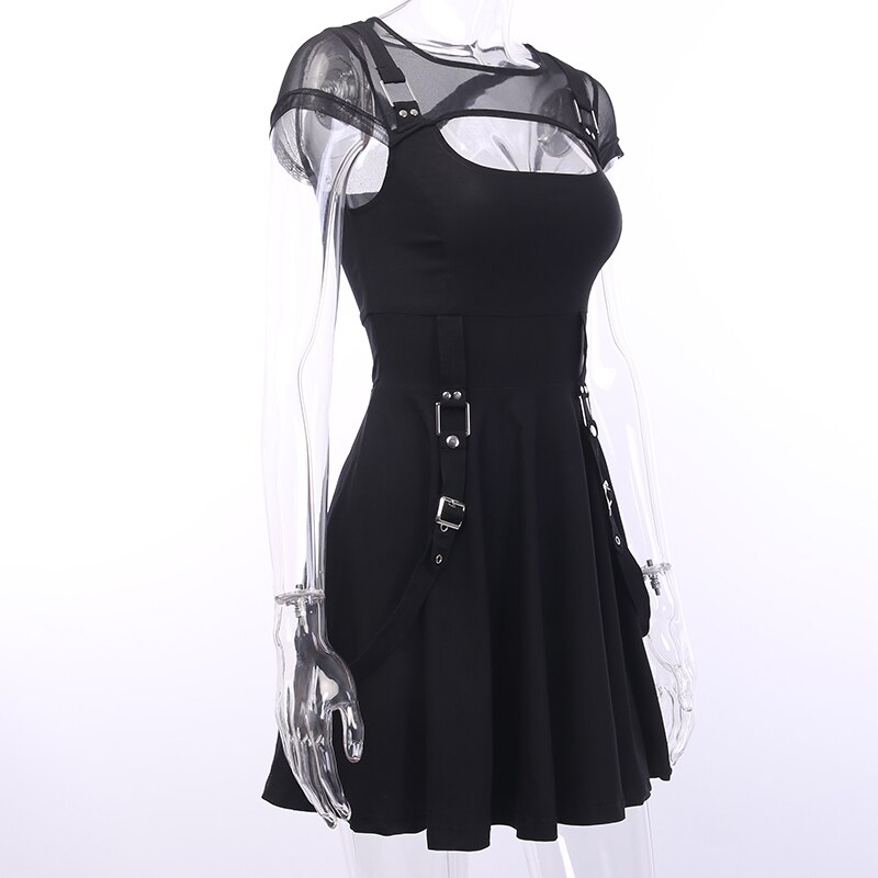 Japanese Gothic Lolita Dress Women Summer Harajuku Lace Black Sweet Punk Dress Girls Kawaii Victorian Vintage Lolita Dresses