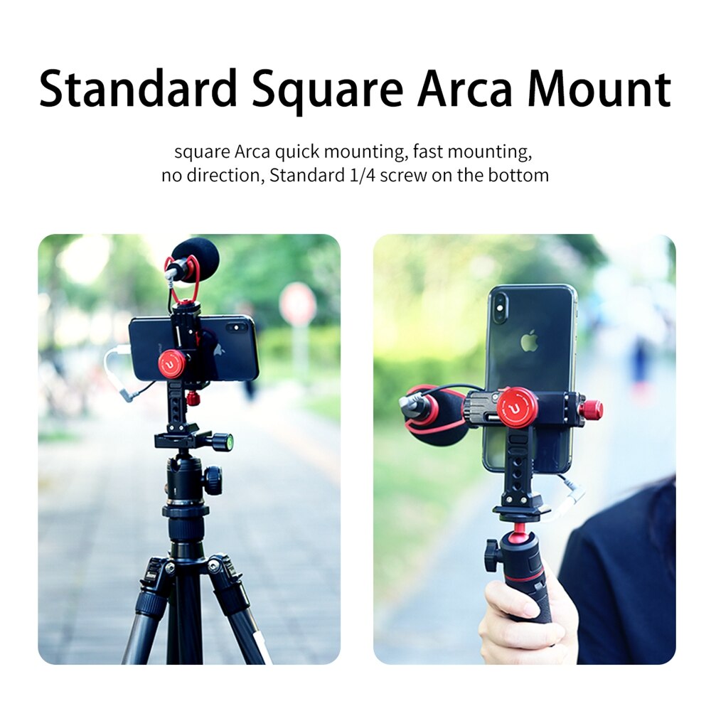 Ulanzi ST-14 Iron Man III Metal Vertical Shooting Smartphone Phone Mount Holder Clamp W Cold Shoe Smartphone Vlog Tripod Mount