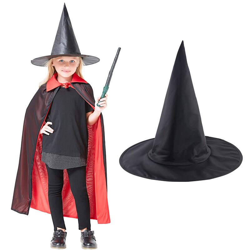 Halloween Volwassen Vrouwen Mannen Zwarte Tovenaar Heks Hoed Voor Halloween Fancy Dress Party Kostuum Accessoire Mode Pet