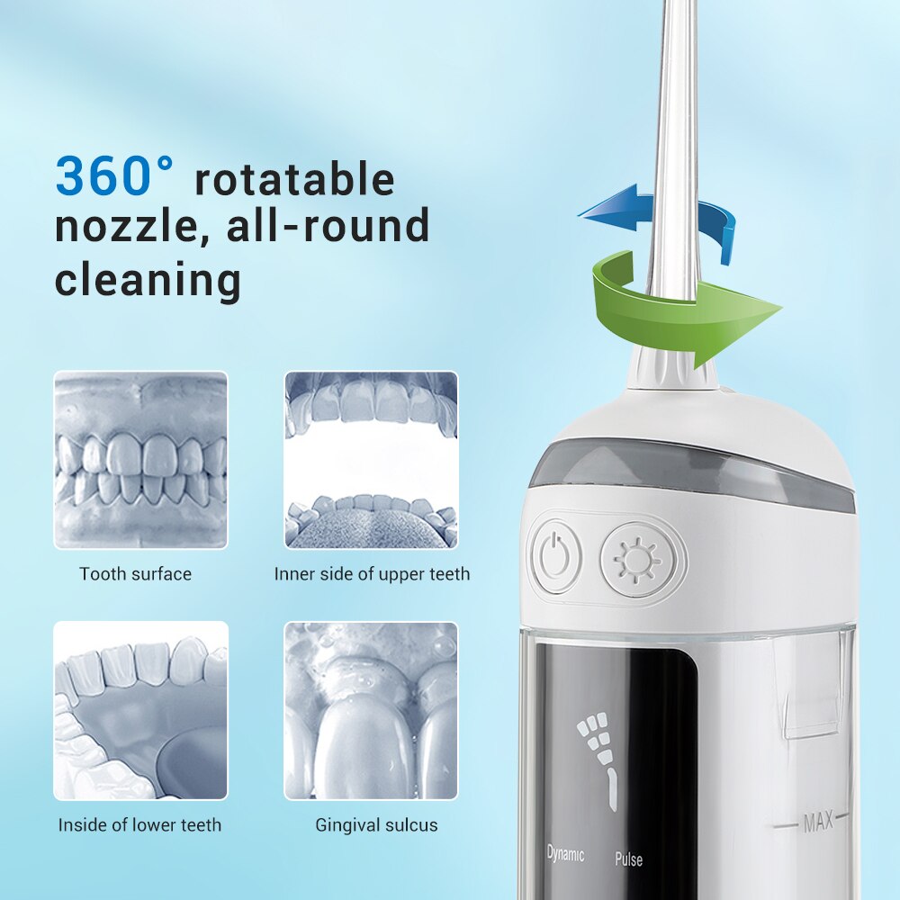 Tragbare Wasser Flosser Oral Irrigator Zahn Zahnseide Zähne Reiniger Mund Waschmaschine Wasser Jet wählen 6 Reinigung Modi 4 Düsen