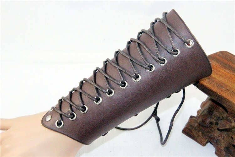 1 PC Wristlet Sleeve Cross Mark Wristband Toy Gauntlet Cospaly 18CM: Chocolate