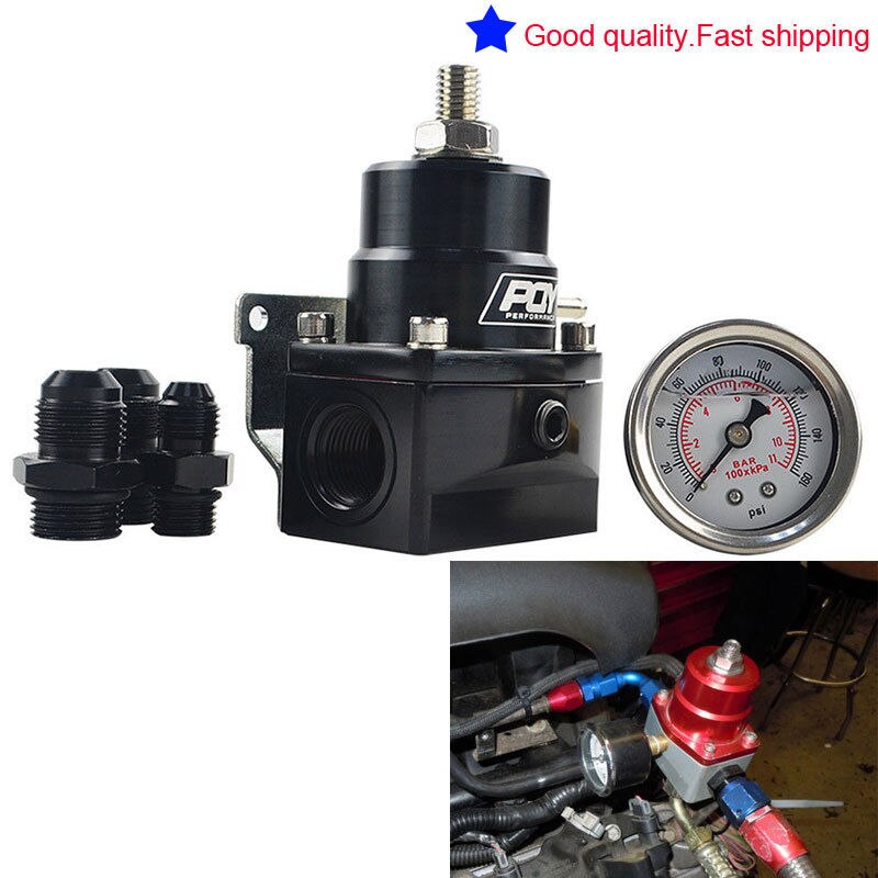 Adjustable Fuel Pressure Regulator w/ boost -8AN 8/8/6 Pressure Regulator Black