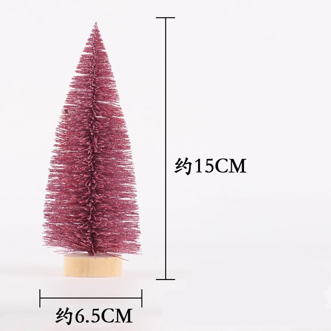 Juledekoration julebord med lyserød fyrnål sprinkler mini juletræ: 15cm