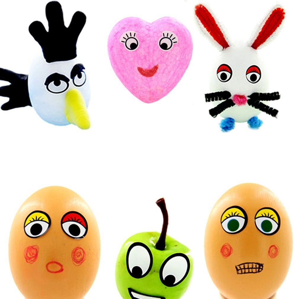 Adhesive Eye Stickers Kinderen Handgemaakte Diy Zwart En Wit Kleur Oogbol Stickers Activiteit Creatieve Oog Stickers