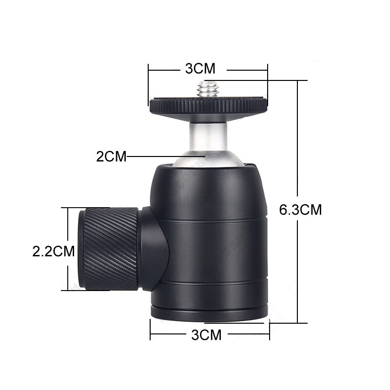Mini rótula de trípode con tornillo base giratoria para teléfono, cámara de bola de 360 grados, rotación de 360, cabezal de trípode panorámico, Astronomía dslr, 1 \ 4