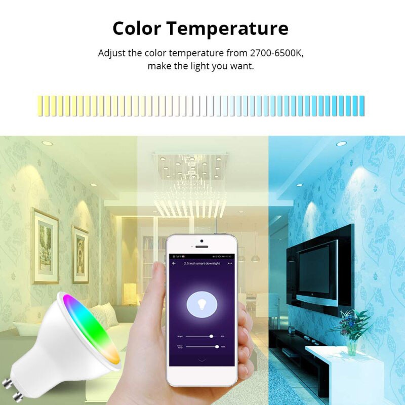 Wifi Smart Gu10 Led Lamp 220-240V 4W Rgb + Cct Spotlight Ewelink App Remote Smart home Control Werk Met Alexa Google Thuis