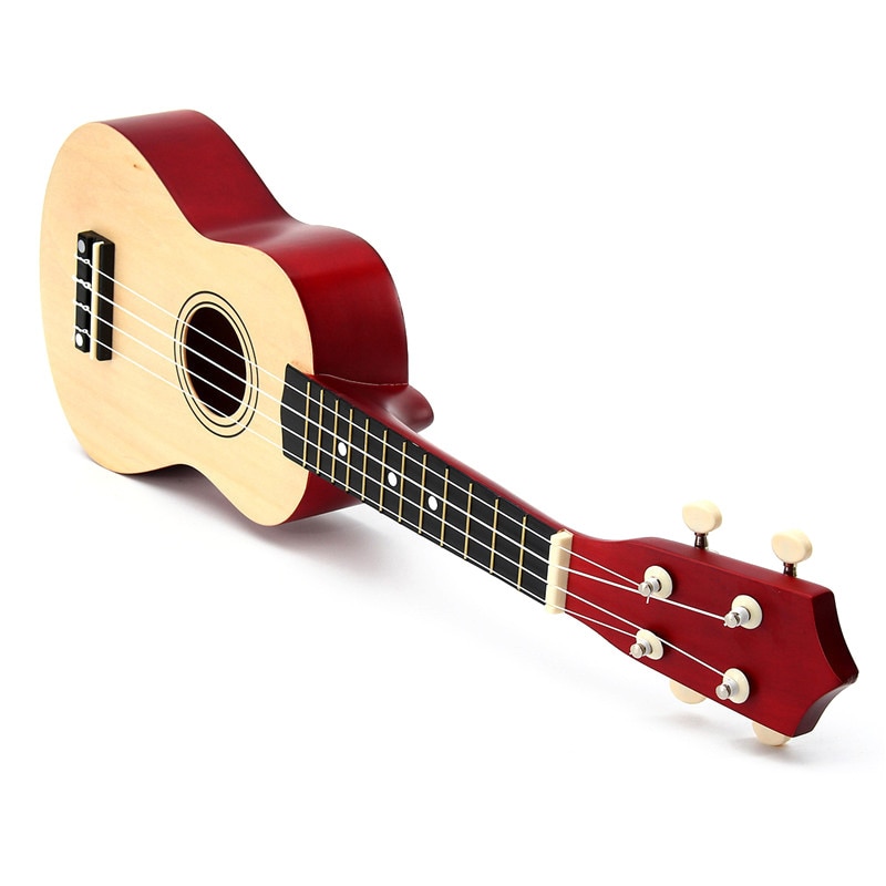 21 tommer sopran ukulele 4 strenge hawaiisk guitar uke + streng + pick for begyndere kid basswood krop + nylon strenge