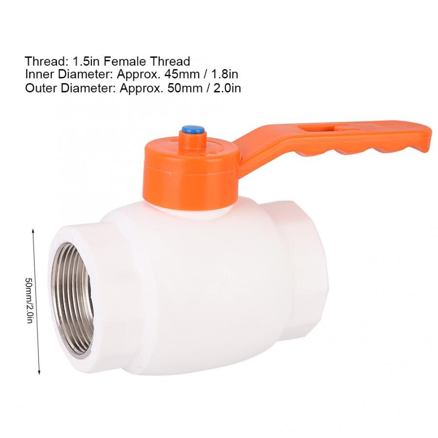 Thread Ball Valve PPR Plastic Water Pipe Fitting Accessories 1.5in Female Thread Ball Valve Connector