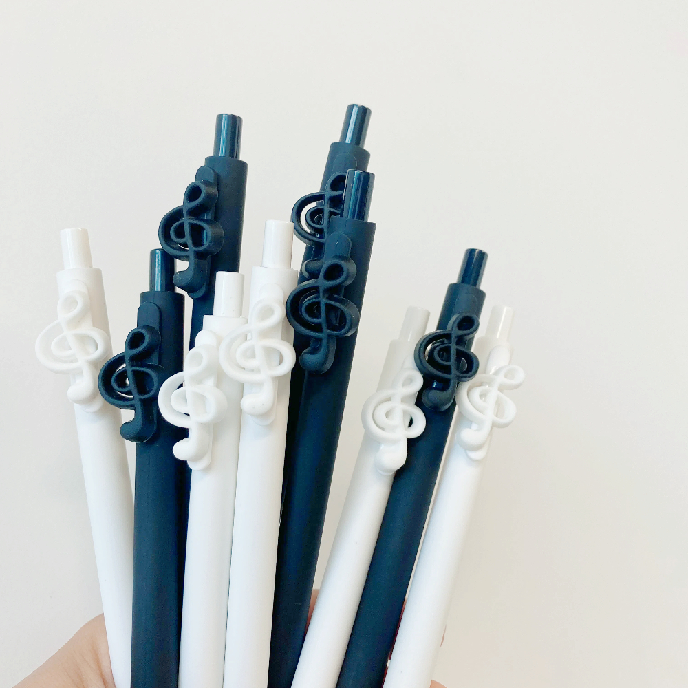 10 stuks muzieknoten pennen, muzikale nieuwigheid, 0.5mm soepel schrijvende zwarte pennen voor dagboek, kantoor en schoolbenodigdheden