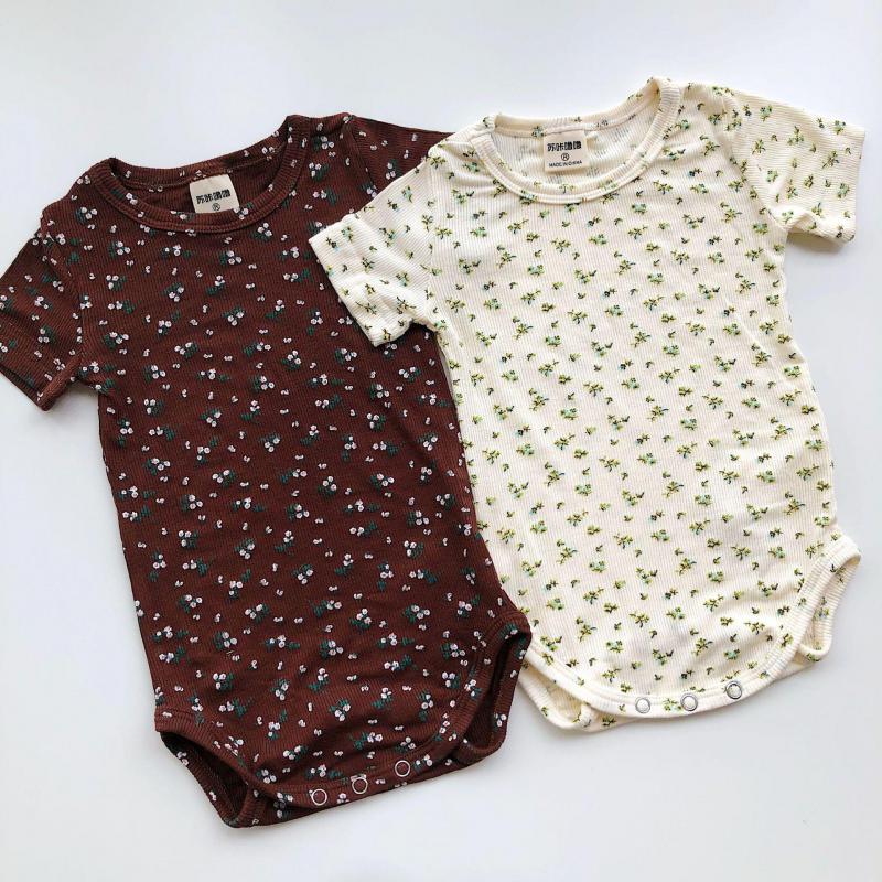 Monos con manga corta para niños recién nacidos, mono de punto, ropa de verano, 0 a 24 meses, novedad de