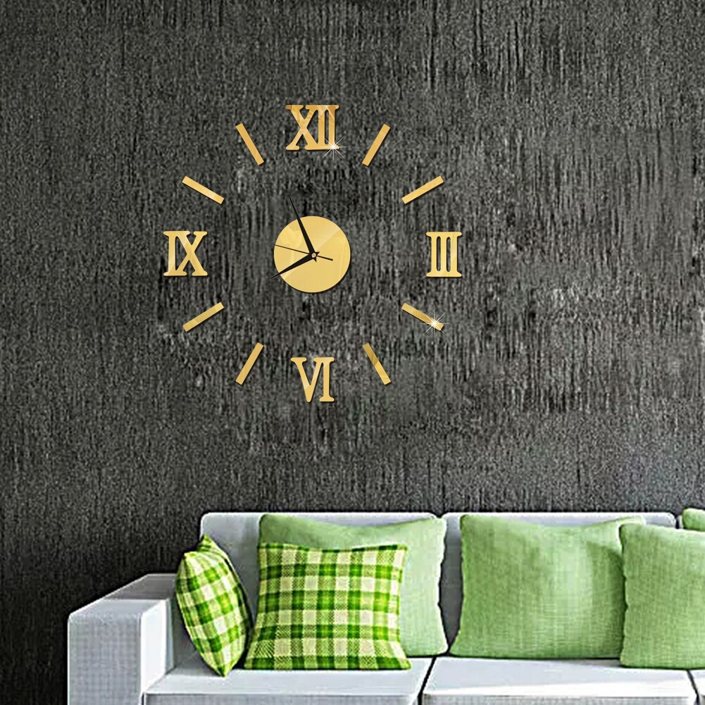 Horloge murale 3D effet miroir, autocollant mural en acrylique, décoration de la maison, moderne, Horloge à Quartz