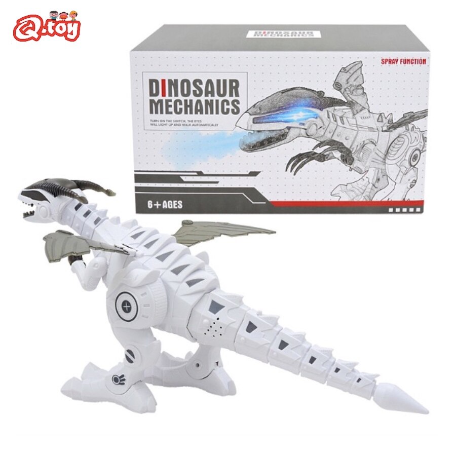 Figuras de acción de dinosaurio mecánico, simulación de luz fría, sonido de dinosaurio, cabeza oscilante eléctrica, modelo de cabeza, alas de aleta, articulaciones flexibles