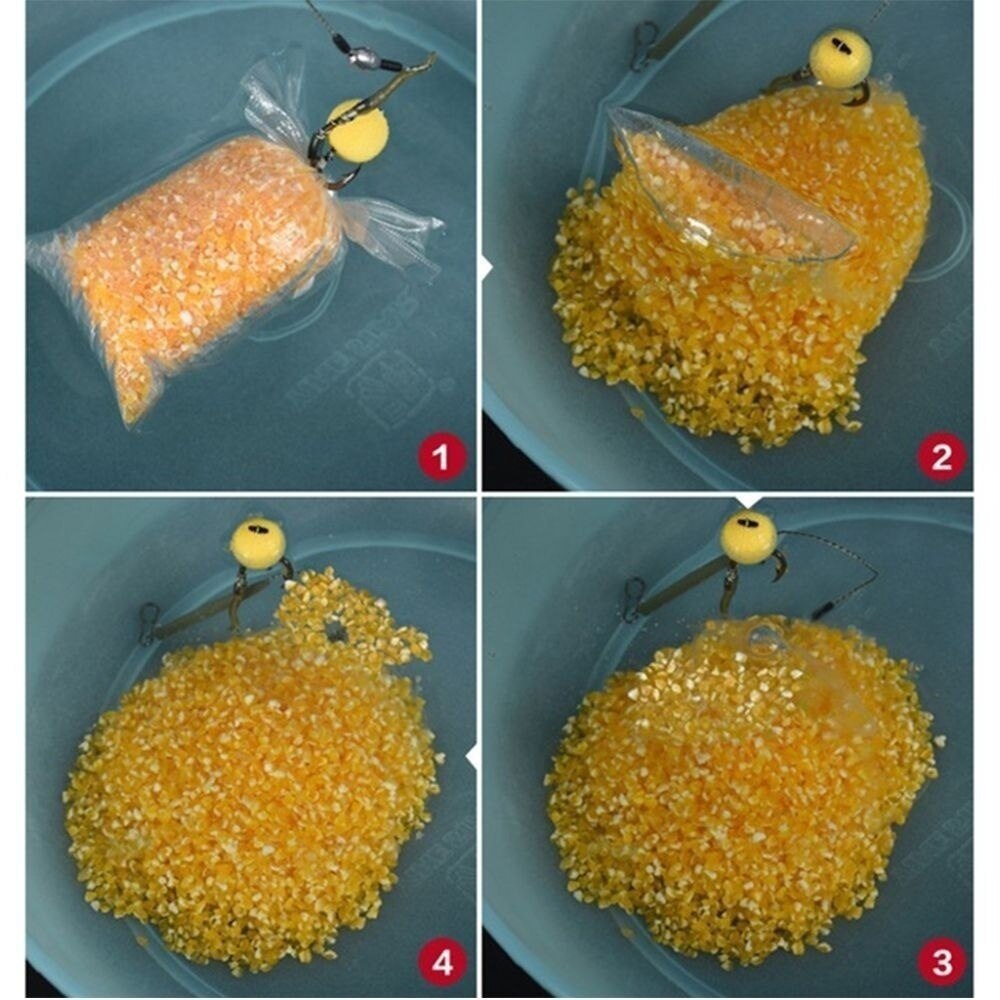 FLYSAND PVA sacs disponibles matériel de pêche à la carpe sacs PVA maille pour carpe gros Boilie granulés appât 7*14 cm pour lancer d'appâts