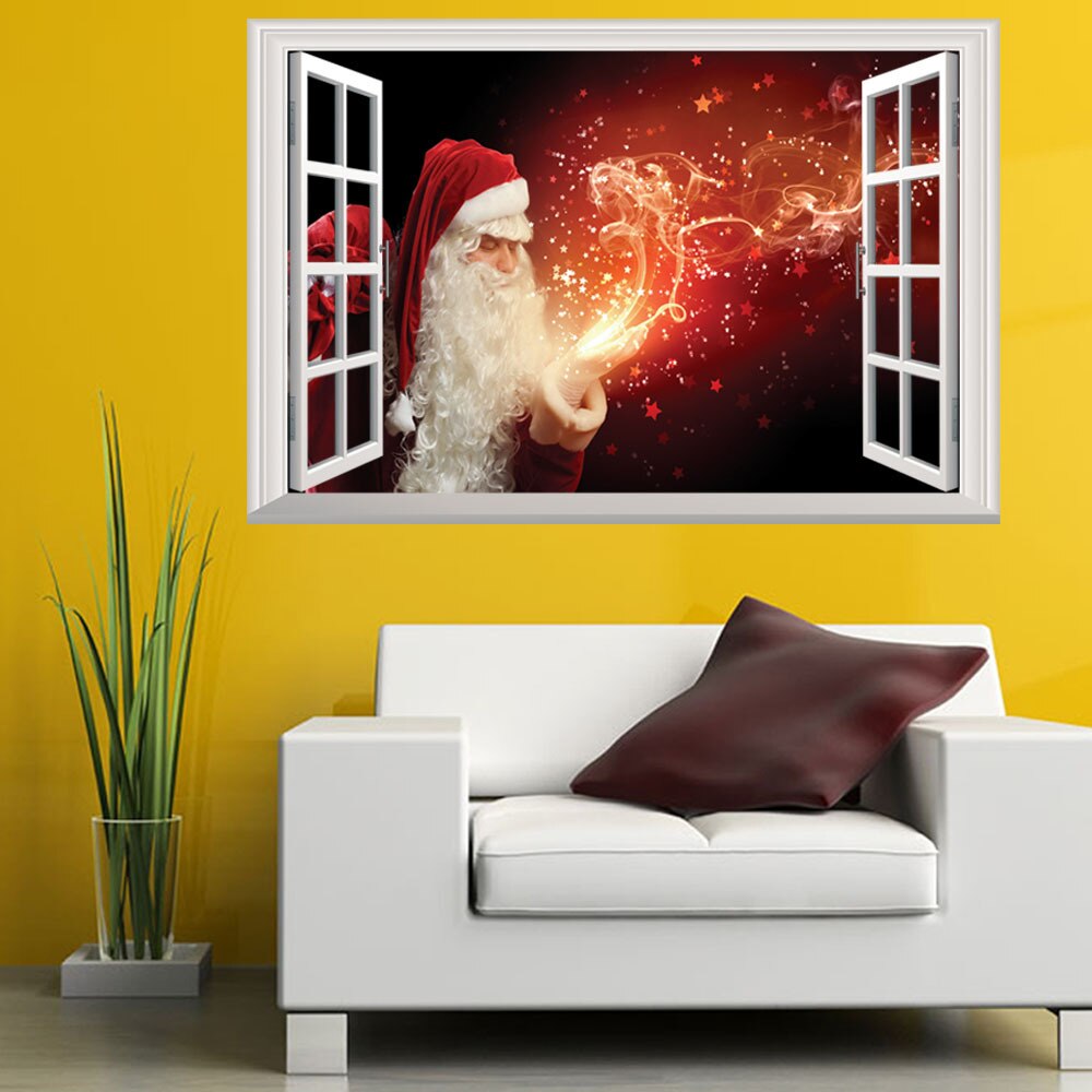 3D Weihnachten Fenster Zauberstab Aufkleber Große Weihnachten Schneemann Fenster Gel Gelee Aufkleber Weihnachten Party Hause Glas Dekor Zauberstab dekor 2Stck