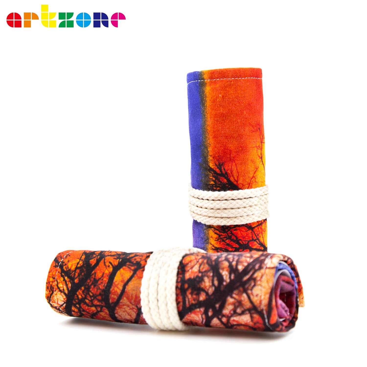 Pencil Case 48 Holes Canvas Wrap Roll Up Pencil Bag Pen Case Holder Storage Pouch Writing Supplies: B120-48 HOLES