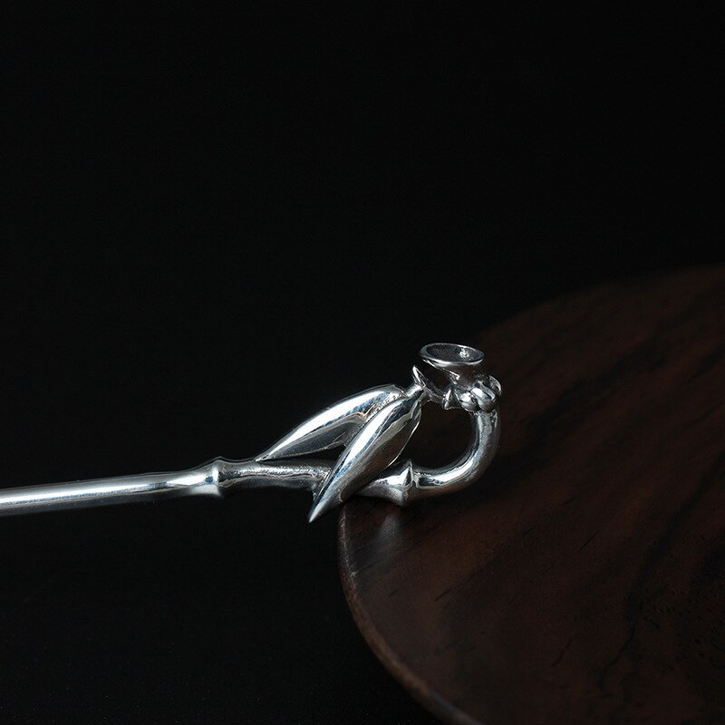 Lot de 925 bâtons à cheveux en argent sterling massif pour femmes, accessoires de cheveux traditionnels chinois en bambou, bijoux vintage pour petites amies