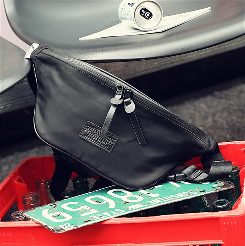 Casual Uomo Sacchetto Della Vita di Modo Pacchetto della Cassa Esterna del Sacchetto di Crossbody Unisex Fanny del sacchetto di Estate di viaggi Bum Bag: black
