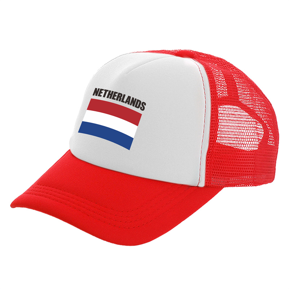 Netherlands Trucker Cap Men Nl Nld Holland Netherlands Hat Baseball Cap Cool Summer Unisex Mesh Net Caps: Blue