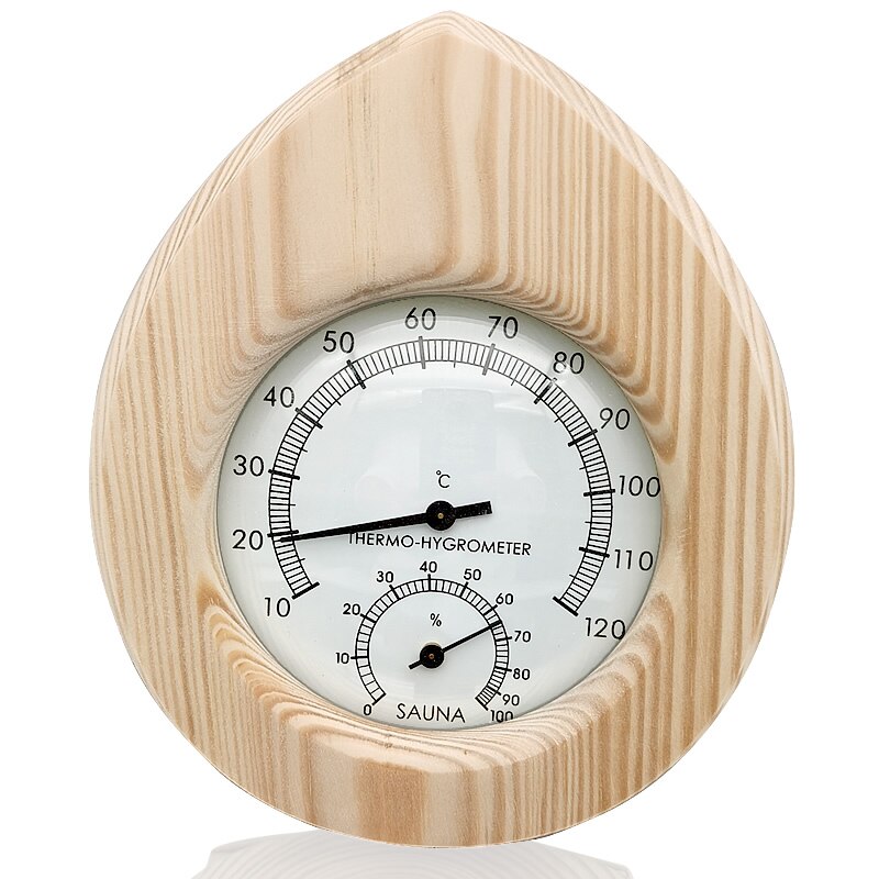 Sauna Room-Accessories Sauna Steam Wood -2-In-1 Temperature-Humidity-Meter -Shaped