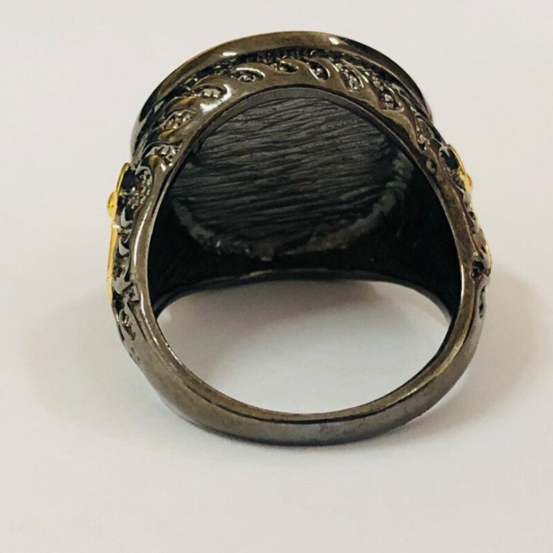 Black Golden Dragon Punk Ring Men Vintage Jewelry Rings For Women Retro Engagement Ring Men Accessories Femmale Big Rings