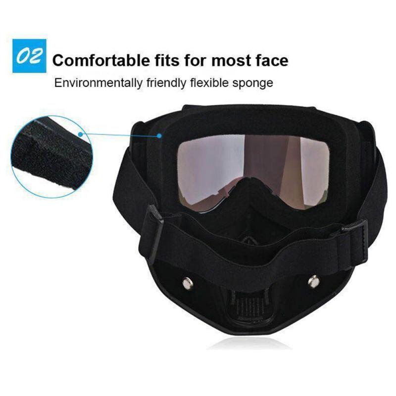 Mænd kvinder ski snowboard maske snescooter skibriller vindtæt motorcykel ansigtsmaske briller sikkerhedsbriller med mund